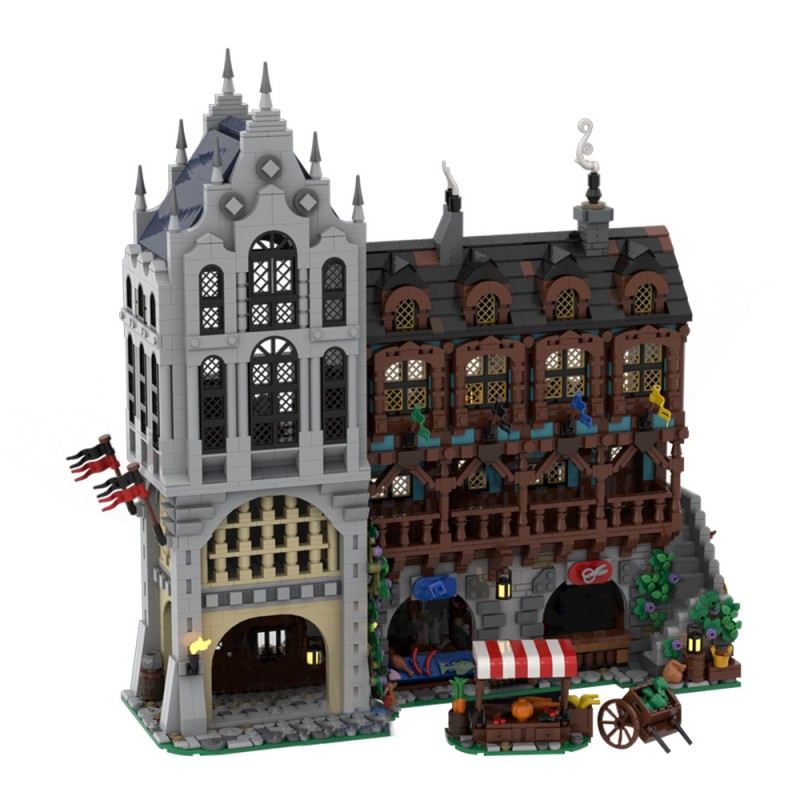 GOBRICKS MOC 221582 Medieval Town Square - YWOBB