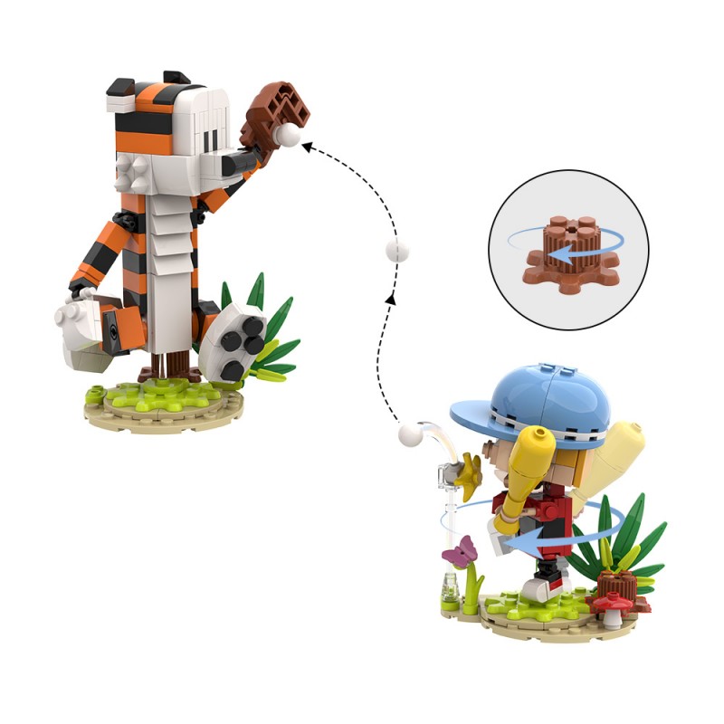 GOBRICKS MOC S0085 Calvin and Hobbes - YWOBB