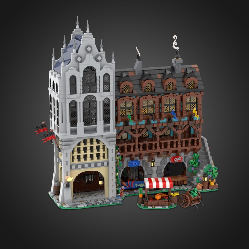 GOBRICKS MOC 221582 Medieval Town Square - YWOBB