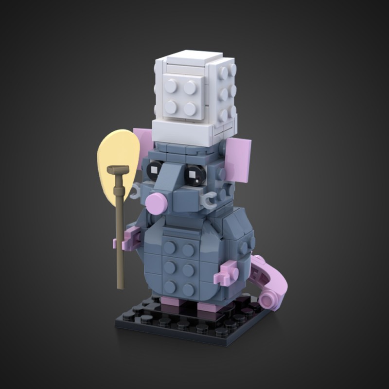 GOBRICKS MOC 225657 Ratatouille- Remy the Rat Brickheadz - YWOBB