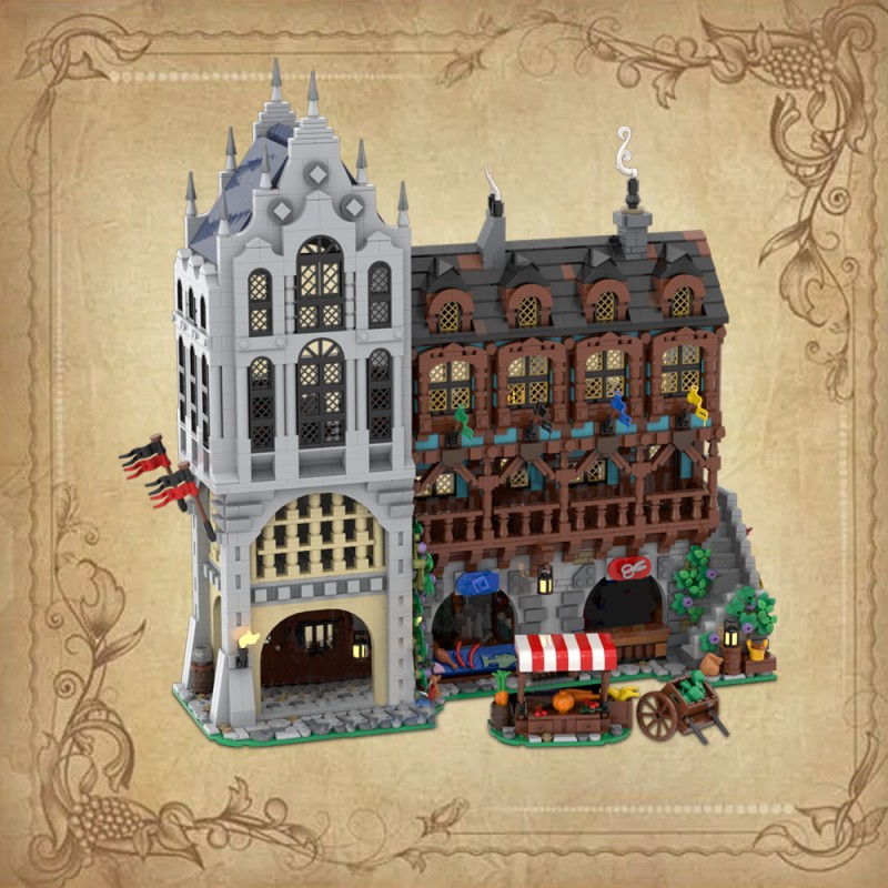 GOBRICKS MOC 221582 Medieval Town Square - YWOBB
