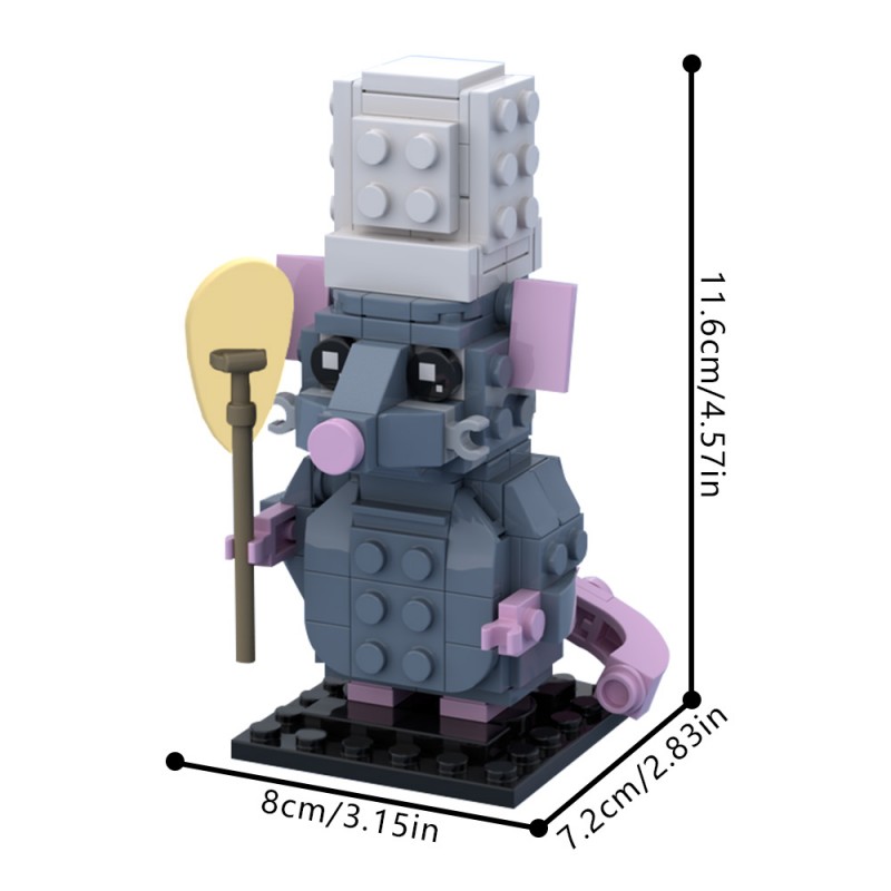 GOBRICKS MOC 225657 Ratatouille- Remy the Rat Brickheadz - YWOBB
