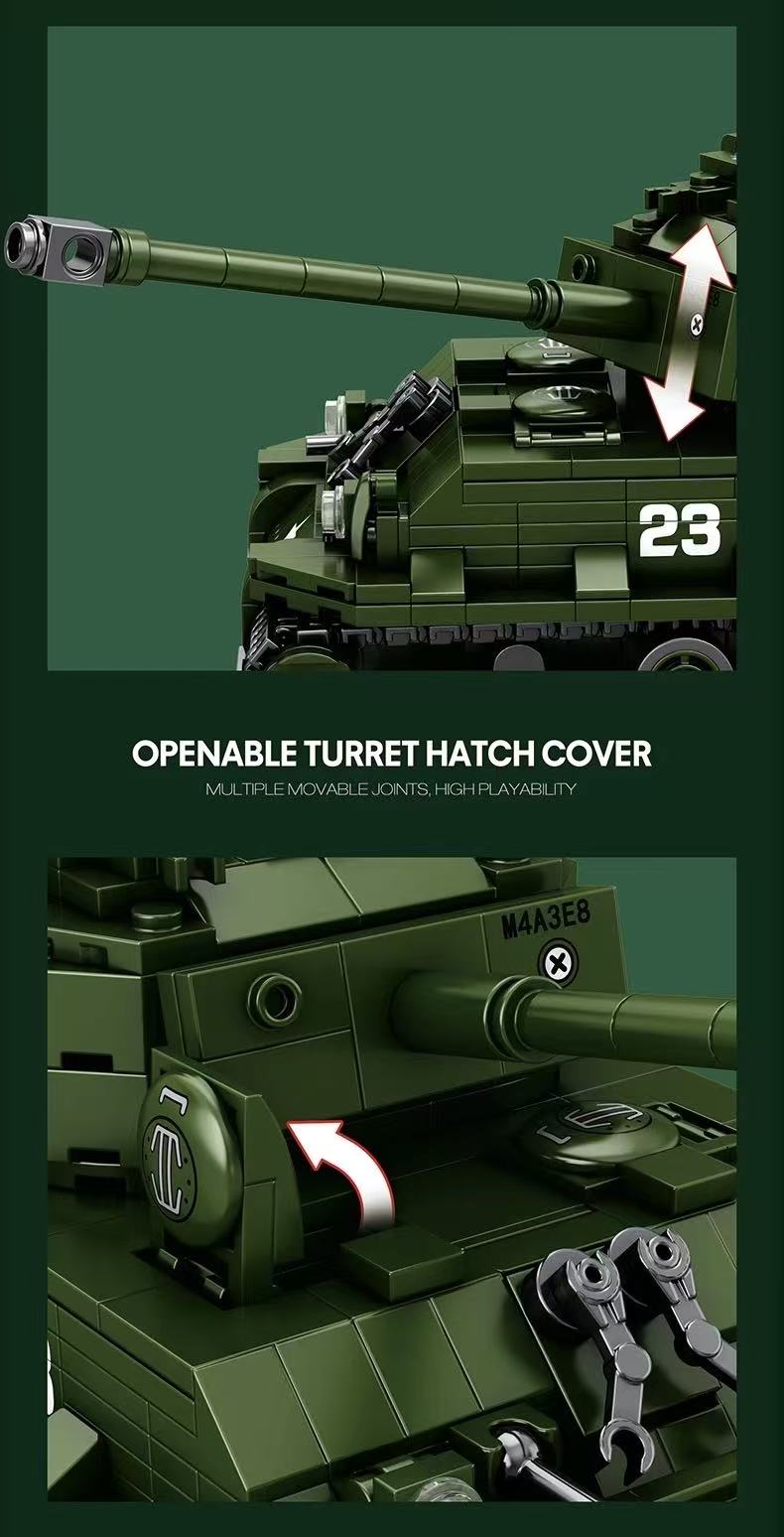 Reobrix 77030 World of Tanks M4A3E8 Sherman Tank 1:30 - YWOBB