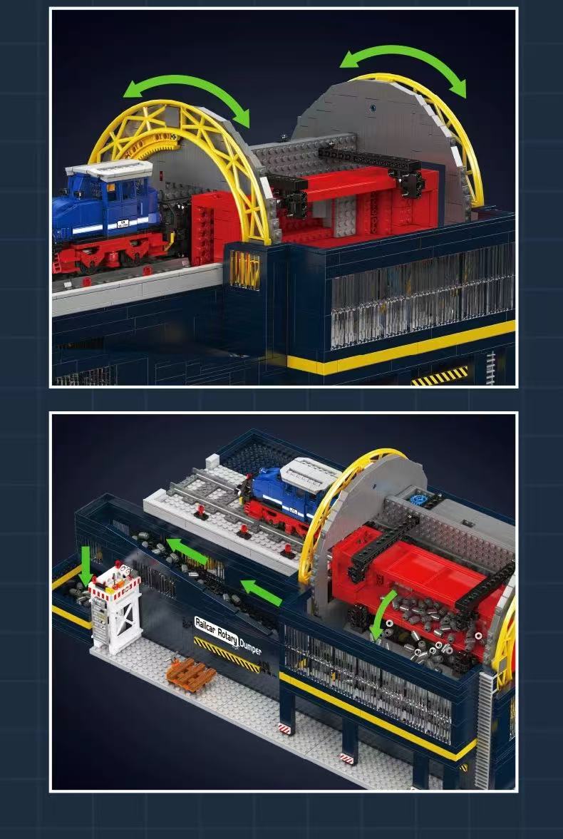 Mould King 17094 Railcar Rotary Dumper - YWOBB