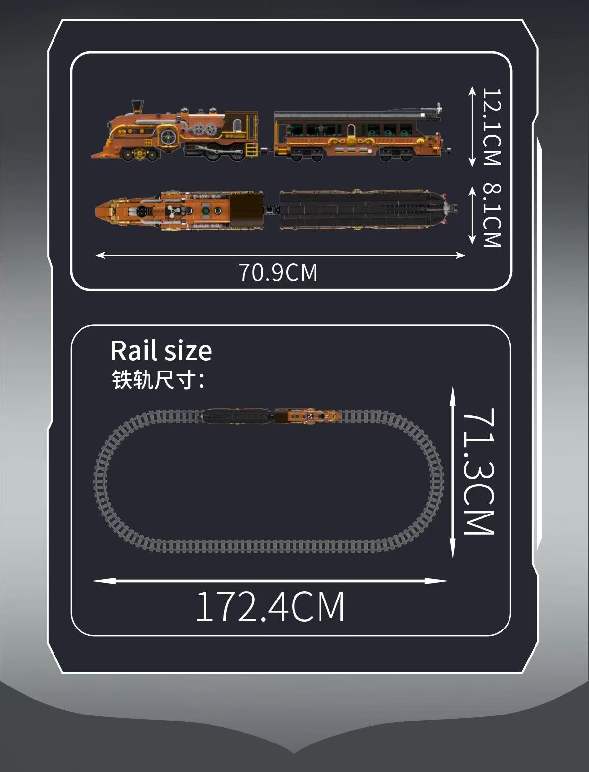 Mould King 12046 Steampunk train - YWOBB