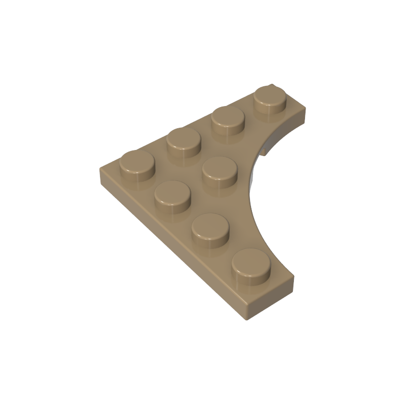 GOBRICKS GDS-90033 4x4 1/4 circle inner arc wedge plate - YWOBB