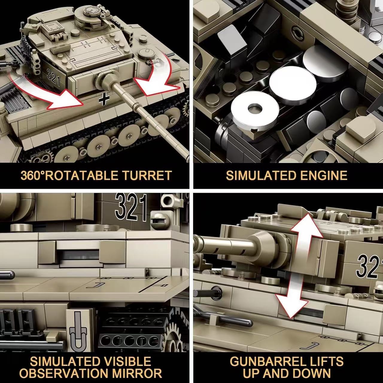 Reobrix 77031 World of Tanks Tiger Ⅰ1:28 - YWOBB
