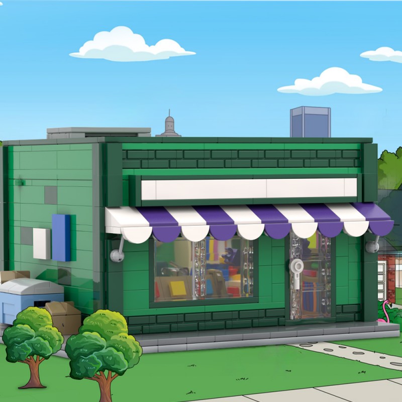 GOBRICKS MOC S0096 The Simpsons - Baseball Card Shop - YWOBB