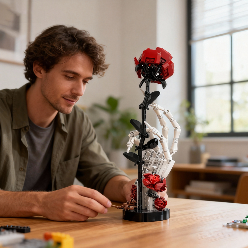 GOBRICKS MOC S0077 Skull Rose - YWOBB