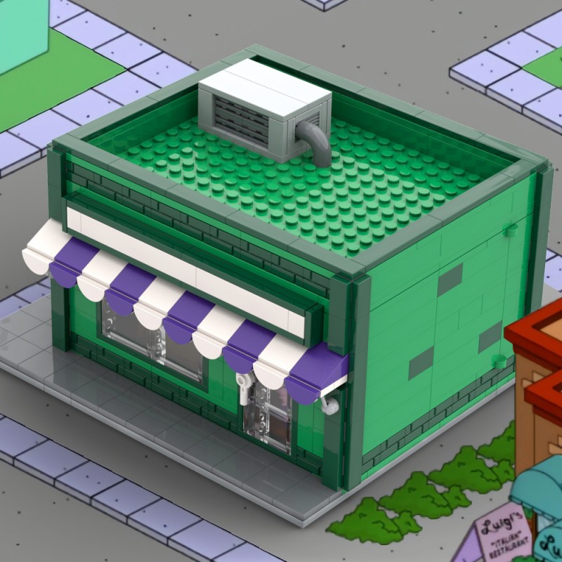 GOBRICKS MOC S0096 The Simpsons - Baseball Card Shop - YWOBB