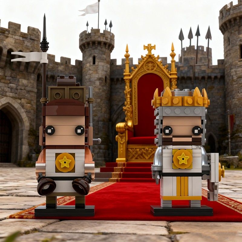 GOBRICKS MOC S0092 Monty Python and the Holy Grail – King Arthur and Patsy - YWOBB