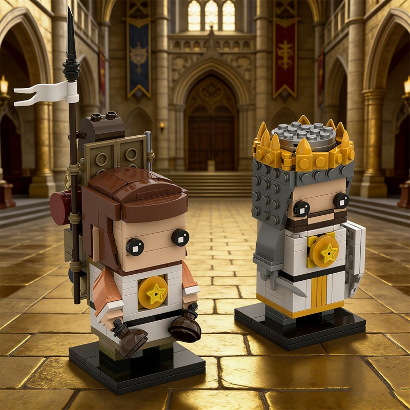 GOBRICKS MOC S0092 Monty Python and the Holy Grail – King Arthur and Patsy - YWOBB