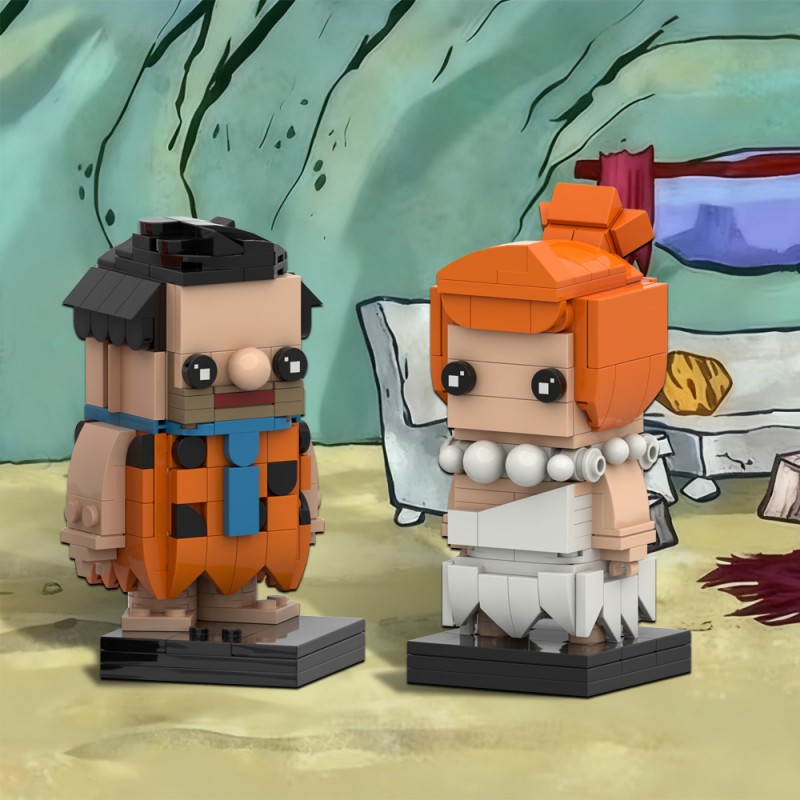 GOBRICKS MOC S0107Y01 The Flintstones — Fred and Wilma - YWOBB
