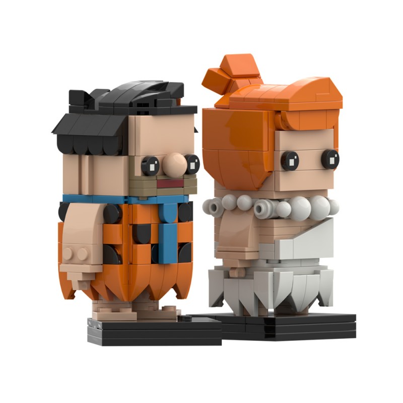GOBRICKS MOC S0107Y01 The Flintstones — Fred and Wilma - YWOBB