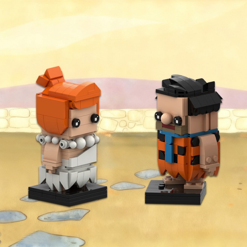 GOBRICKS MOC S0107Y01 The Flintstones — Fred and Wilma - YWOBB