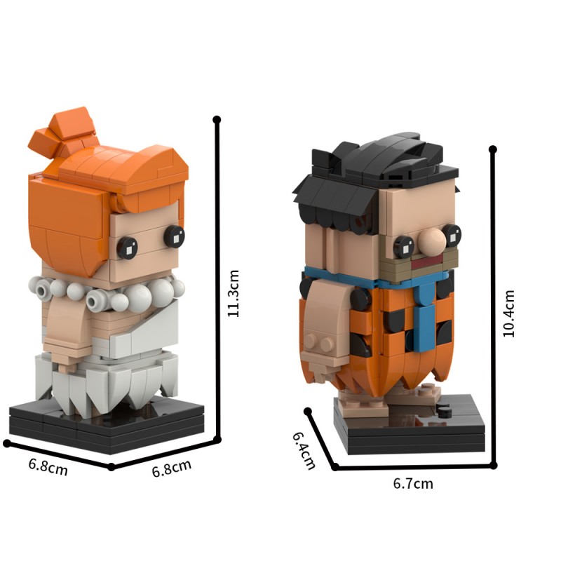 GOBRICKS MOC S0107Y01 The Flintstones — Fred and Wilma - YWOBB