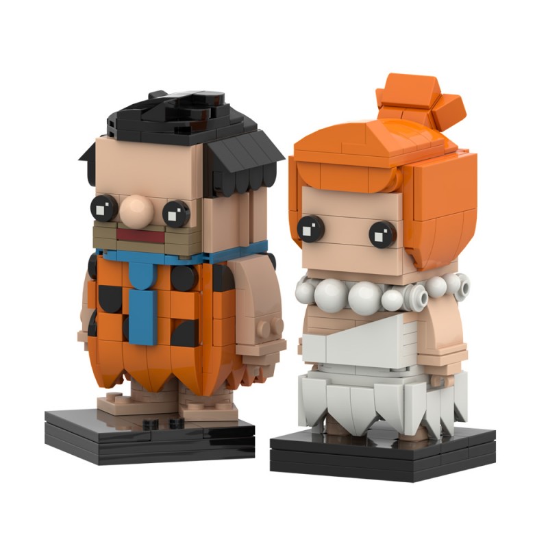 GOBRICKS MOC S0107Y01 The Flintstones — Fred and Wilma - YWOBB