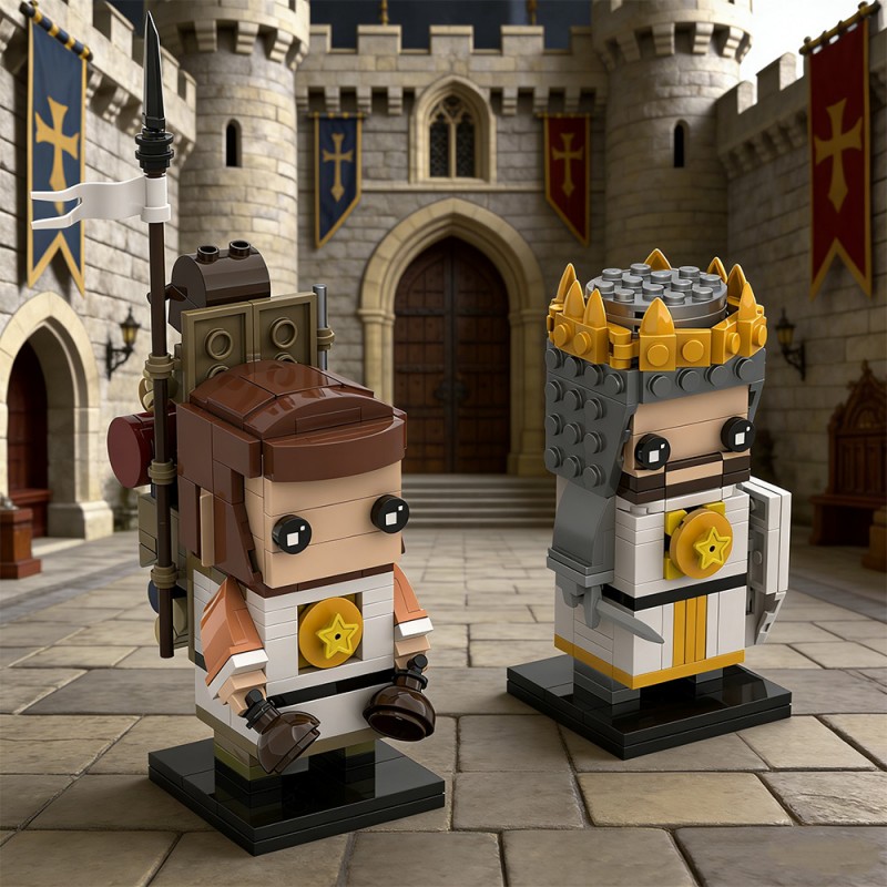 GOBRICKS MOC S0092 Monty Python and the Holy Grail – King Arthur and Patsy - YWOBB
