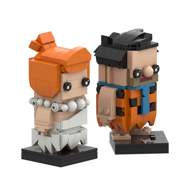GOBRICKS MOC S0107Y01 The Flintstones — Fred and Wilma - YWOBB