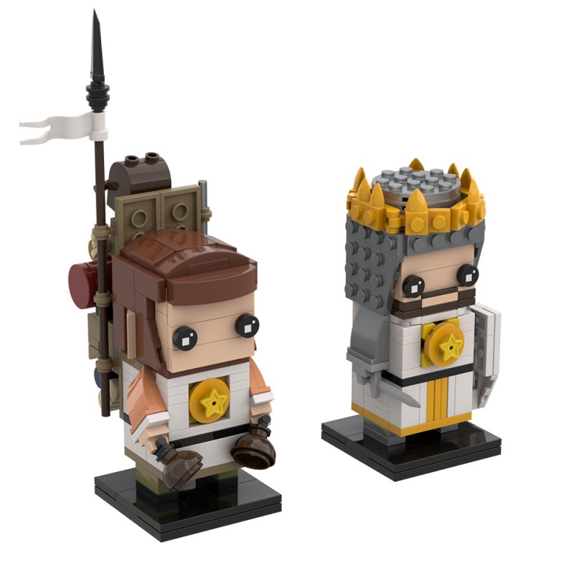 GOBRICKS MOC S0092 Monty Python and the Holy Grail – King Arthur and Patsy - YWOBB