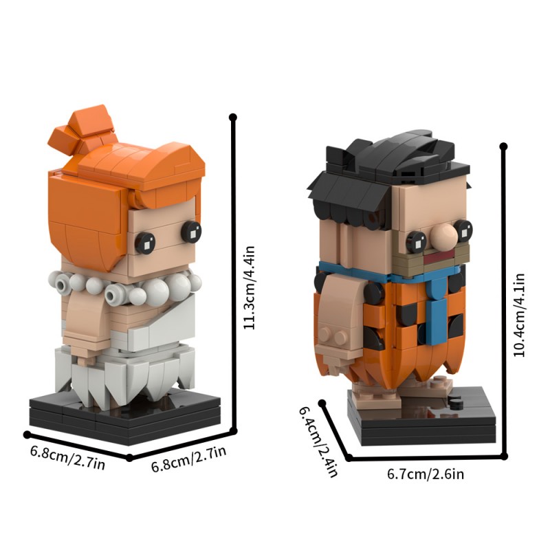 GOBRICKS MOC S0107Y01 The Flintstones — Fred and Wilma - YWOBB