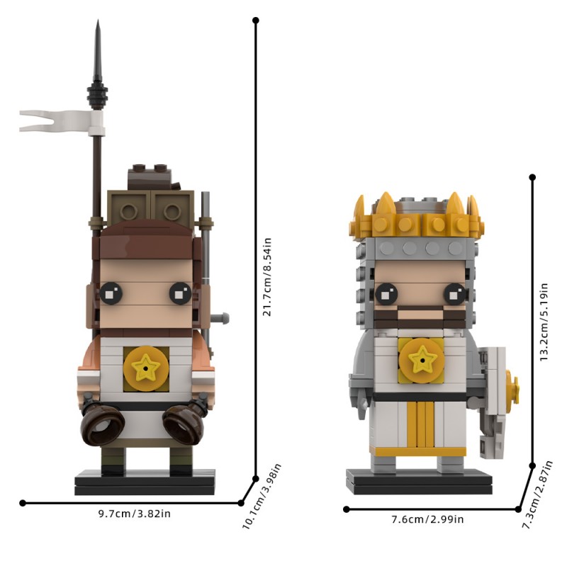 GOBRICKS MOC S0092 Monty Python and the Holy Grail – King Arthur and Patsy - YWOBB