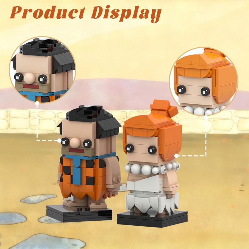 GOBRICKS MOC S0107Y01 The Flintstones — Fred and Wilma - YWOBB