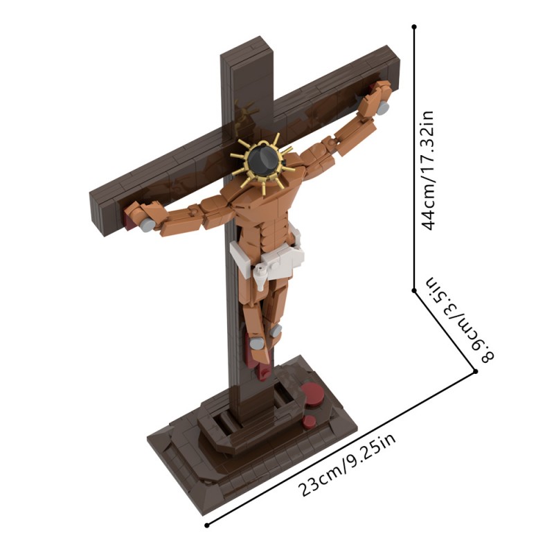 GOBRICKS MOC S0118 Jesus Crucified on the Cross Statue - YWOBB
