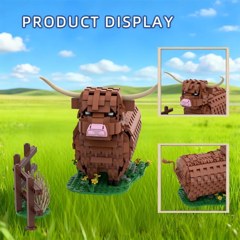 GOBRICKS MOC S0125 Large Highland Cow - YWOBB