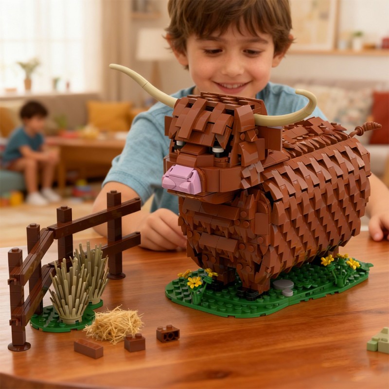 GOBRICKS MOC S0125 Large Highland Cow - YWOBB