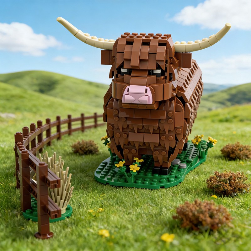 GOBRICKS MOC S0125 Large Highland Cow - YWOBB