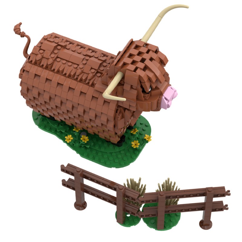 GOBRICKS MOC S0125 Large Highland Cow - YWOBB