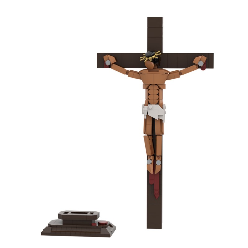 GOBRICKS MOC S0118 Jesus Crucified on the Cross Statue - YWOBB