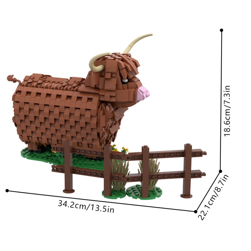 GOBRICKS MOC S0125 Large Highland Cow - YWOBB