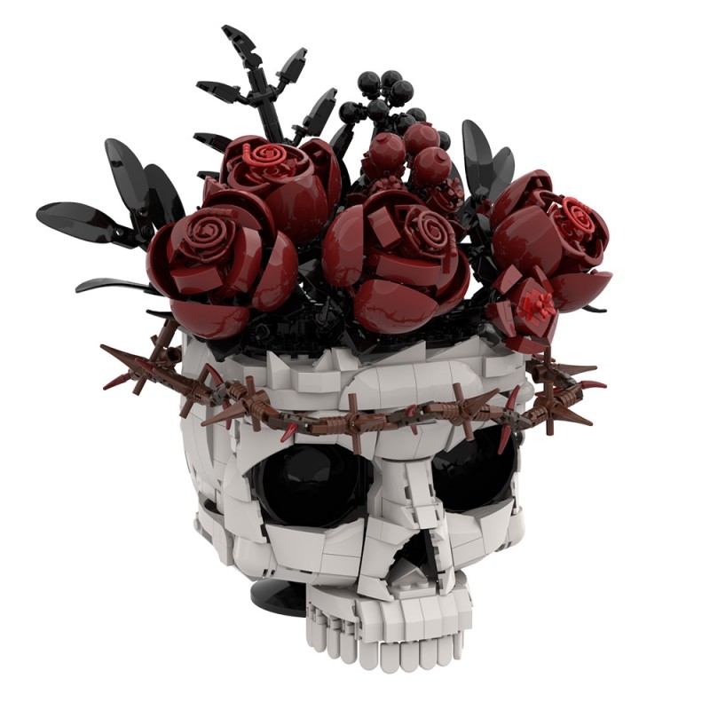 GOBRICKS MOC S0098 Gothic skull Preserved roses - YWOBB