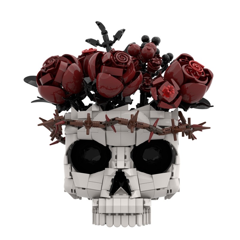 GOBRICKS MOC S0098 Gothic skull Preserved roses - YWOBB