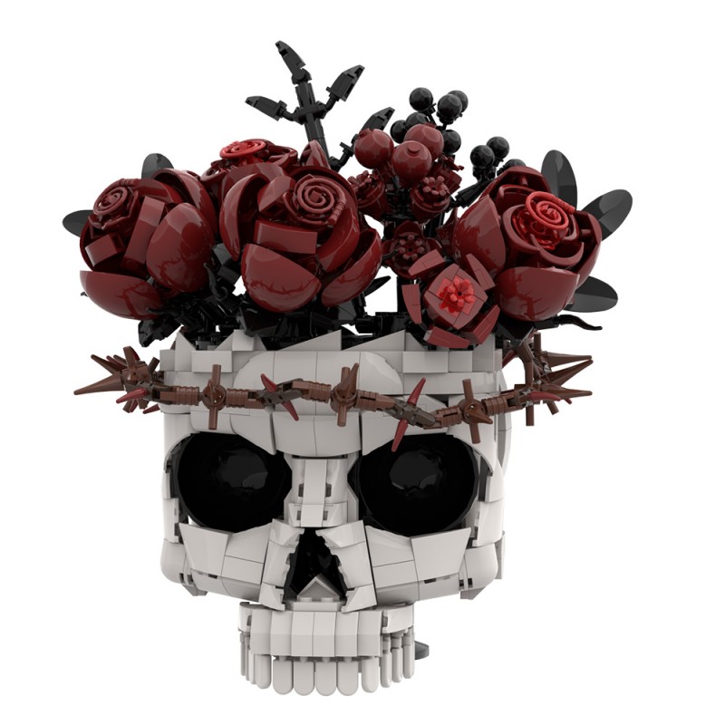 GOBRICKS MOC S0098 Gothic skull Preserved roses - YWOBB
