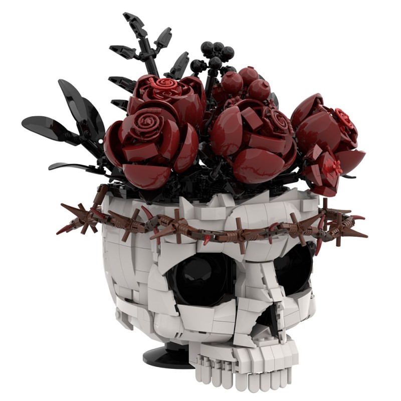 GOBRICKS MOC S0098 Gothic skull Preserved roses - YWOBB