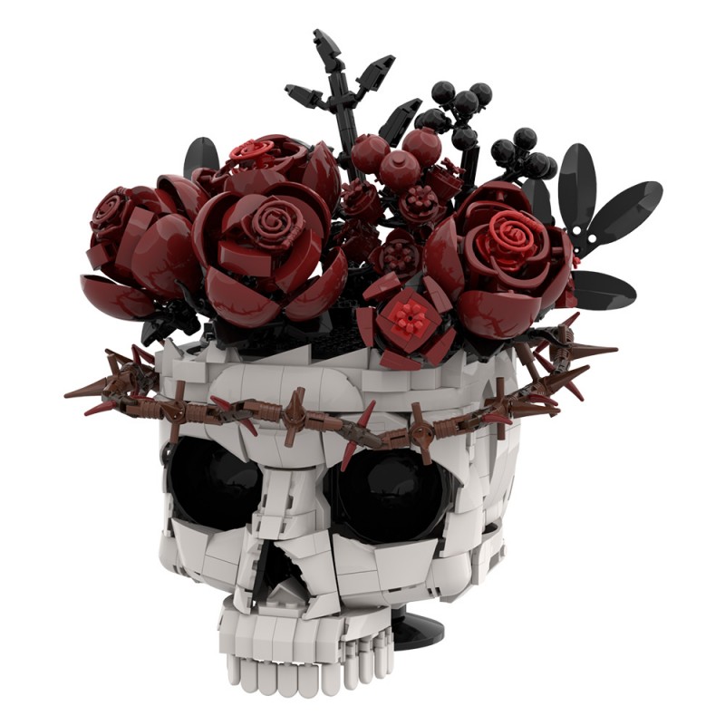 GOBRICKS MOC S0098 Gothic skull Preserved roses - YWOBB