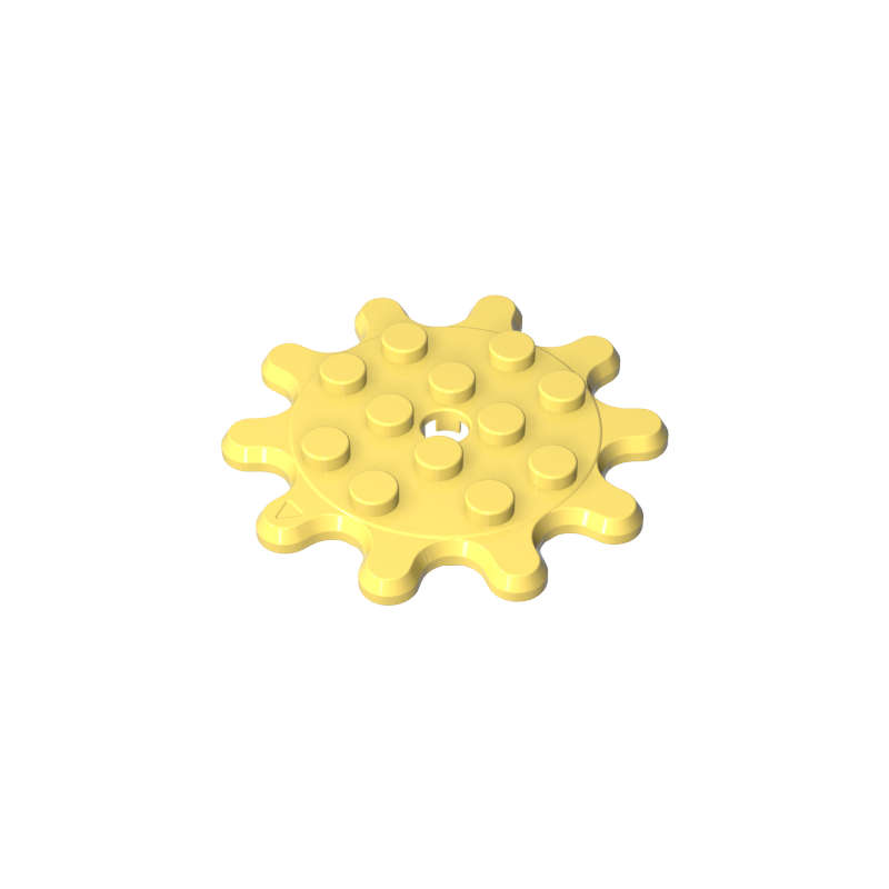 GOBRICKS GDS-90081 Plate Round 4 x 4 Gear 10 Tooth - YWOBB
