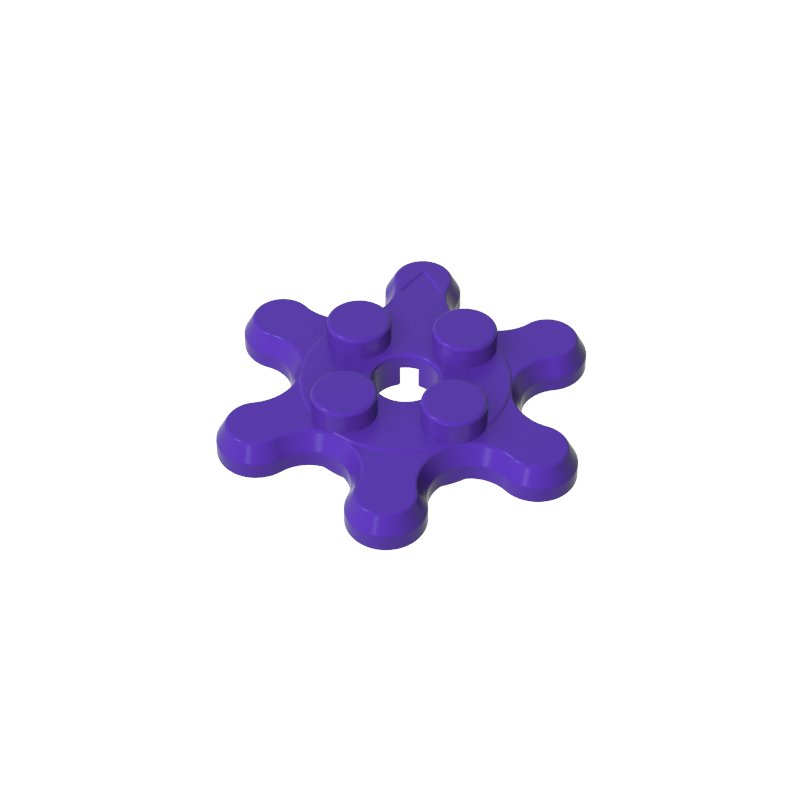 GOBRICKS GDS-90034 Round 2 x 2 with 6 Gear Teeth / Flower Petals - YWOBB