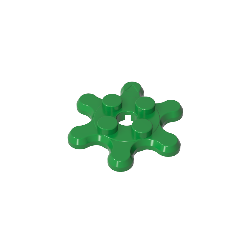 GOBRICKS GDS-90034 Round 2 x 2 with 6 Gear Teeth / Flower Petals - YWOBB
