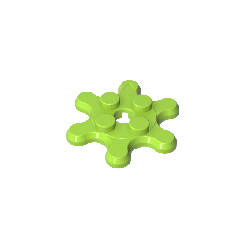 GOBRICKS GDS-90034 Round 2 x 2 with 6 Gear Teeth / Flower Petals - YWOBB