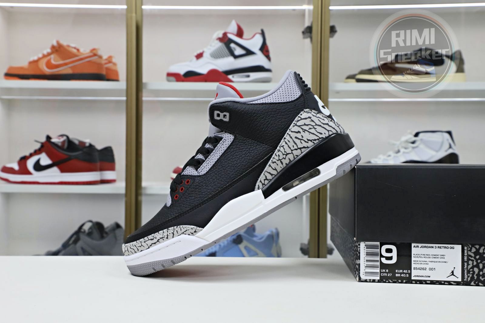 AIR JORDAN 3 RETRO OG 'BLACK CEMENT' 2018(854262-001)
