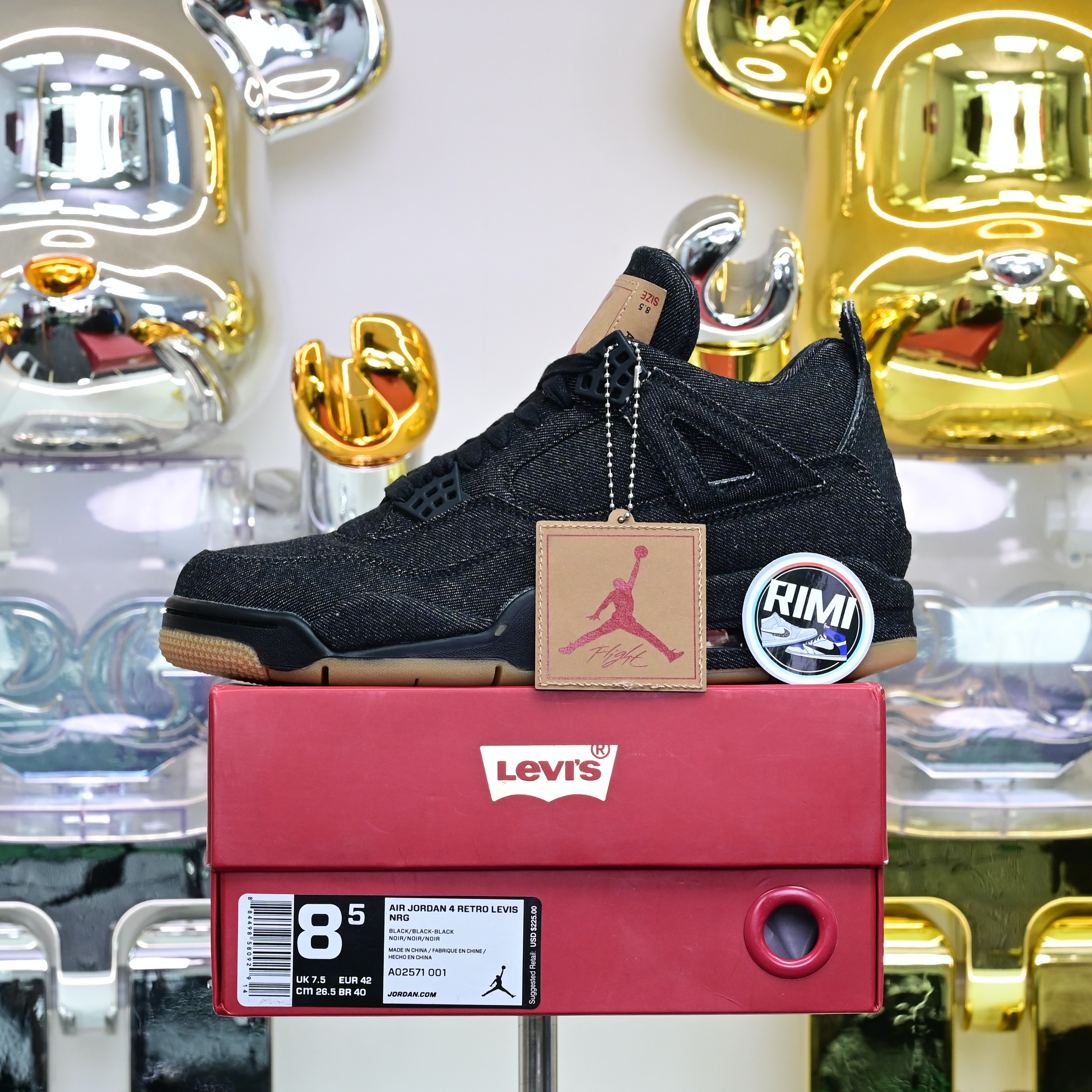 levi's x  Air Jordan 4 levis black (levis tag)AO2571-001