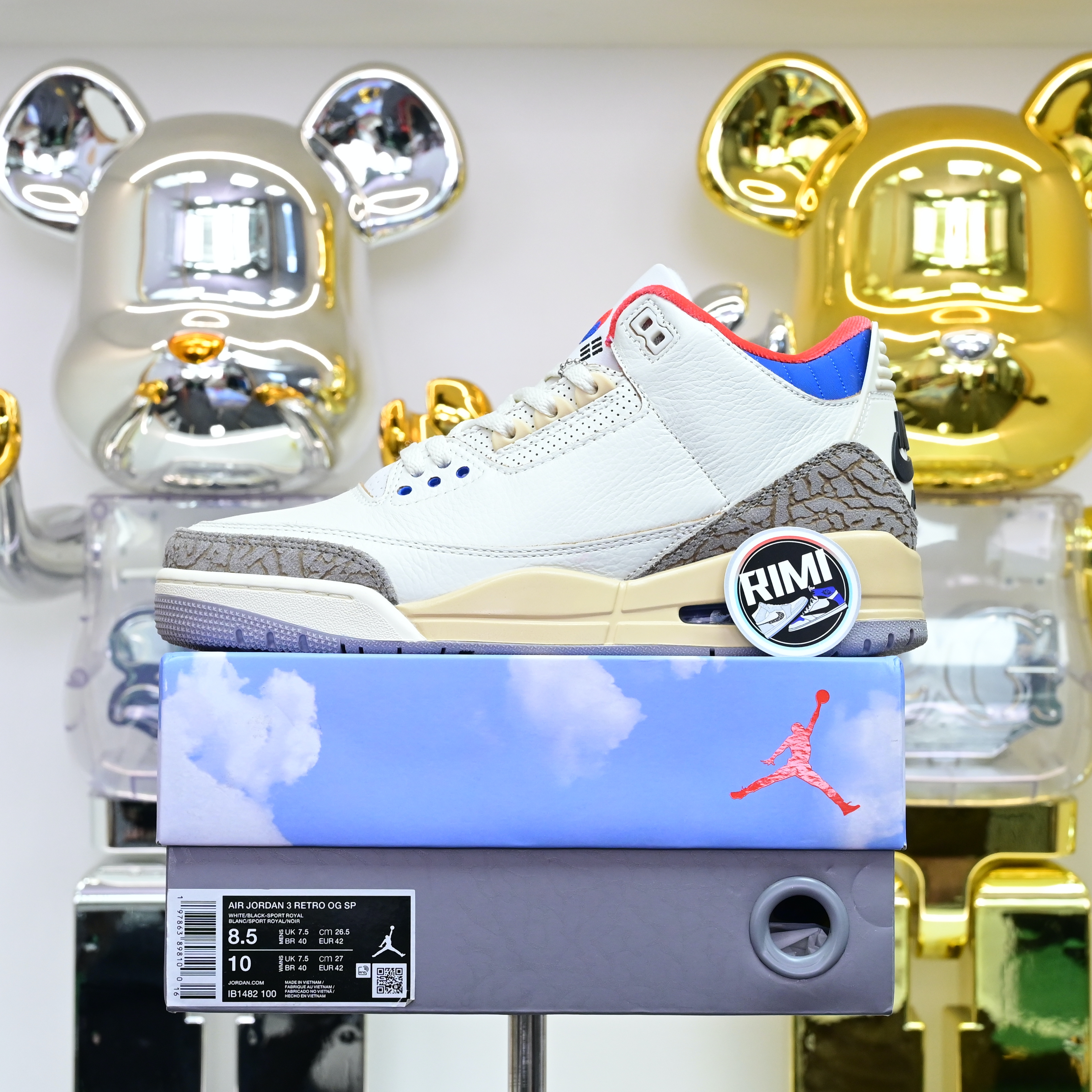 Air Jordan 3 RETRO OG SP“White/Sport Royal” IB1482-100