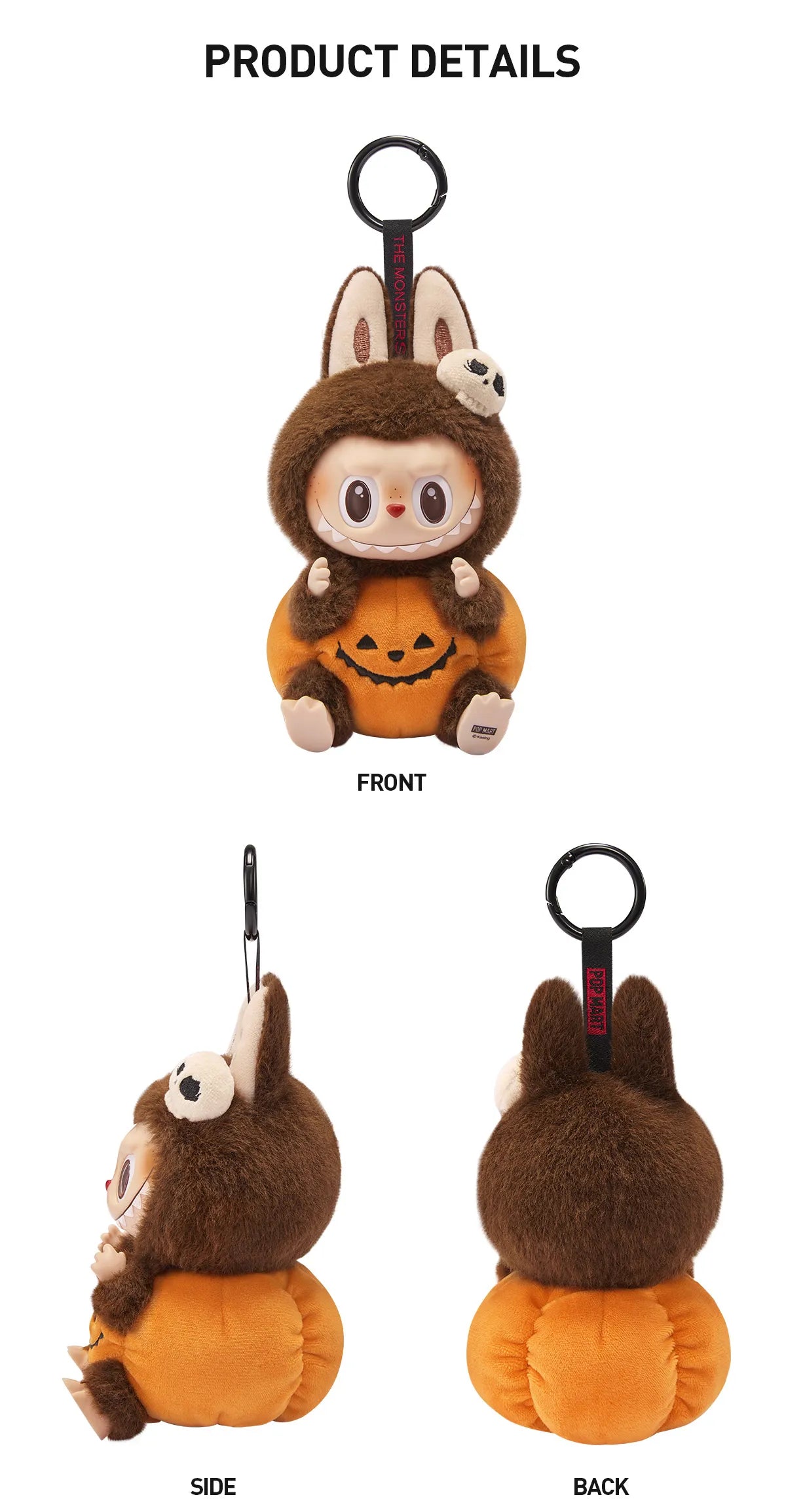 LABUBU Happy Halloween Party Series-Sitting Pumpkin Vinyl Plush Pendant