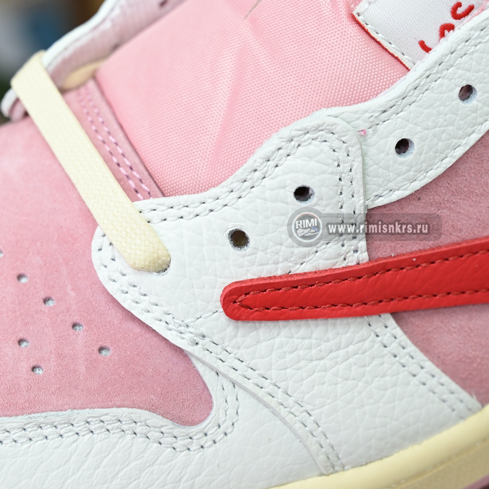 Travis Scott x Jordan 1 Retro Low Sail Shy Pink  DM7866-100