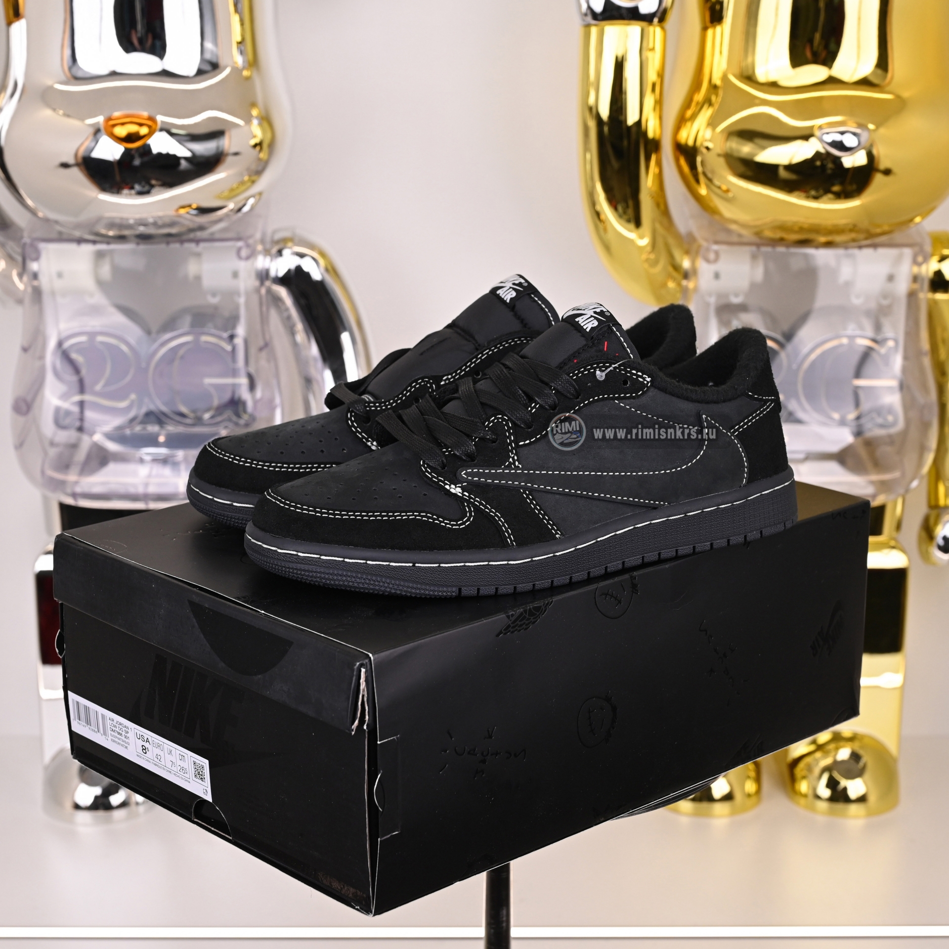 TRAVIS SCOTT X NIKE AIR JORDAN 1 LOW OG “BLACK/PHANTOM” DM7866-001