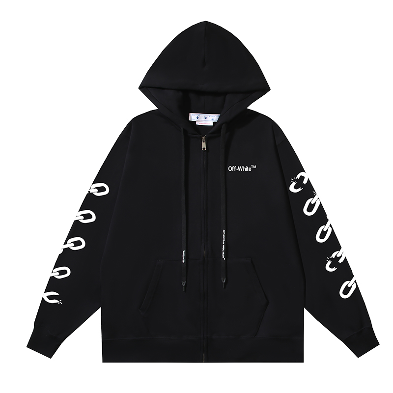 99_151 Off White Hoodie With Ziper